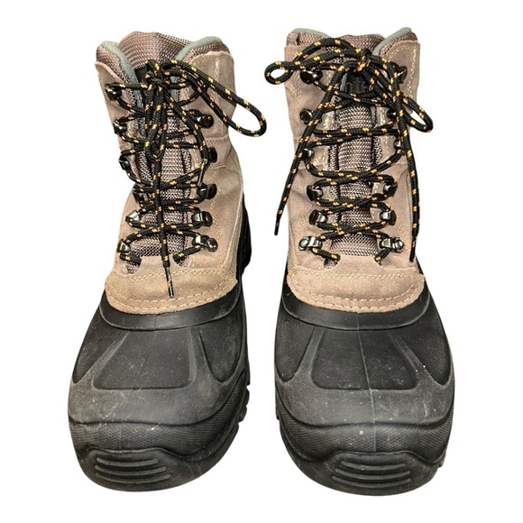 Totes Taupe Men's Waterproof Shell Snow Boots SZ: 10 Brow Black Winter Boots - Picture 4 of 15